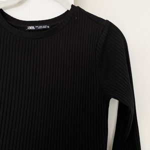 Zara Long Sleeve Ribbed Cropped Top